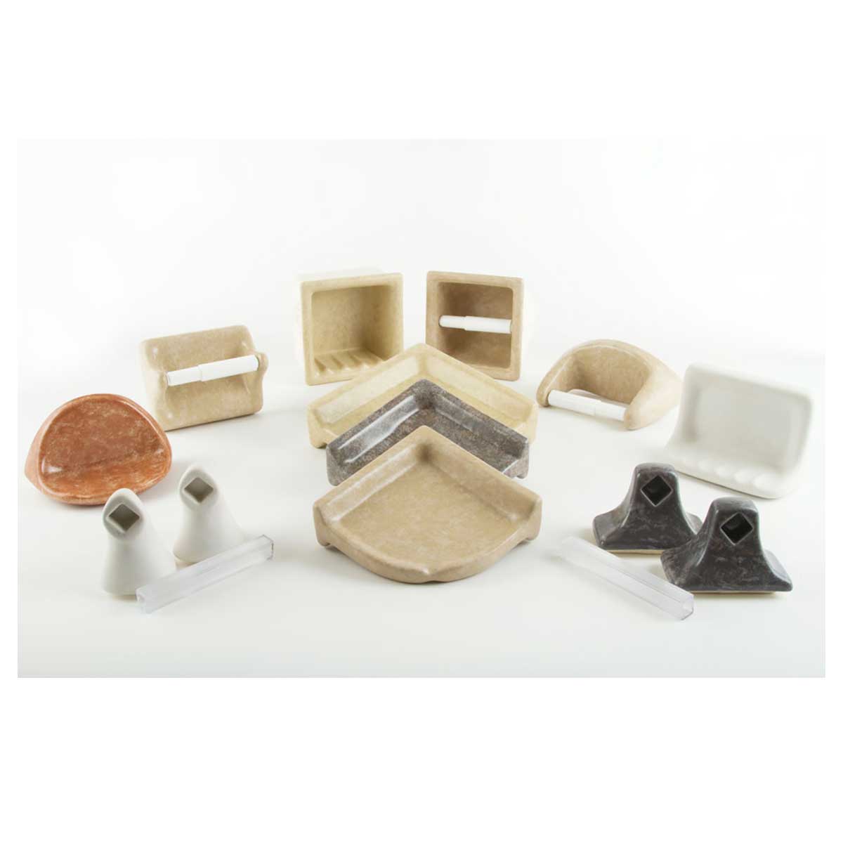 Built-in Luxurious Series porcelain Bathroom Accessories storage for keeping bathroom essentials organized.