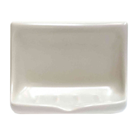 SereneDrains Ceramic Soap Dish Bar Holder Shower Wall Mount Tray - Parchment Matte 