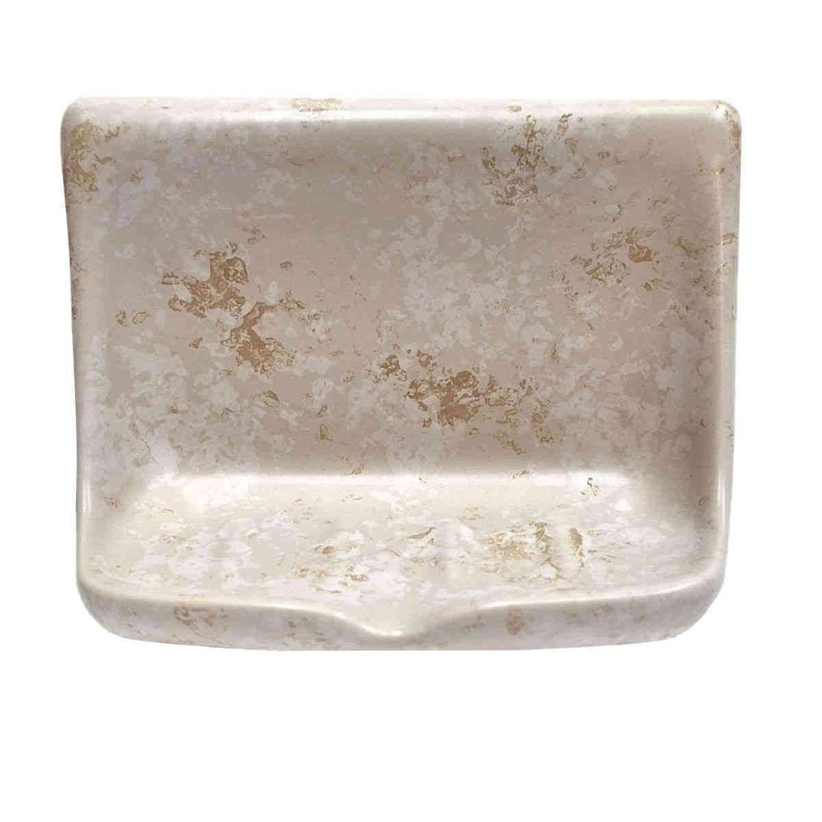 SereneDrains Ceramic Soap Dish Bar Holder Shower Wall Mount Tray - Stone
