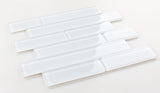 Mosaic Linear Glass Tiles White Shining 2 x 6