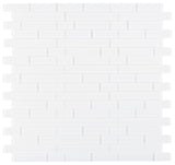 Mosaic Linear Glass Tiles White Shining 2 x 6