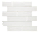 Mosaic Linear Glass Tiles Silver White 2 x 6
