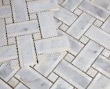 Tahitian Pearl - Carrara Marble Cross Weaved with White Pearl