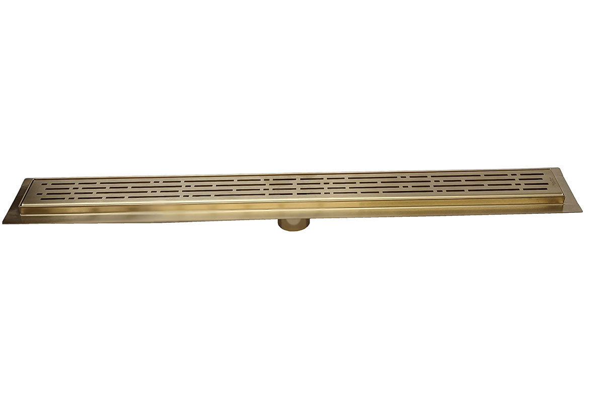 SereneDrains Linear Shower Drain Broken Lane - Satin Gold 30