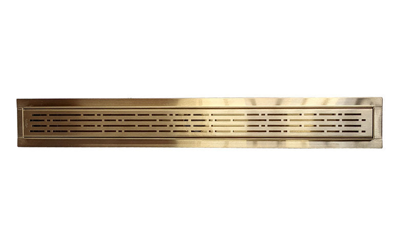 SereneDrains Linear Shower Drain Broken Lane - Satin Gold 30