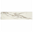 4x16 Fluted Porcelain Tile Wall - Marble Look Backsplash Tile