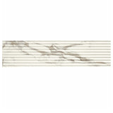 4x16 Fluted Porcelain Tile Wall - Marble Look Backsplash Tile