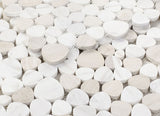 Marble Pebbles Mosaics Heart Shape - White Neutral