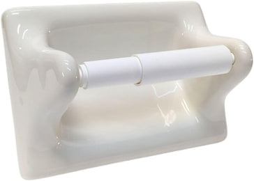 Ceramic Toilet Paper Holder 7.5x5 Thinset Installation Bathroom Tissue Roll Bone Glossy