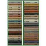 Color swatch chart with various shades of C-Cure grout and caulking