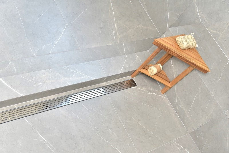 SereneDrains Linear Shower Drain Broken Lane - Polished 35