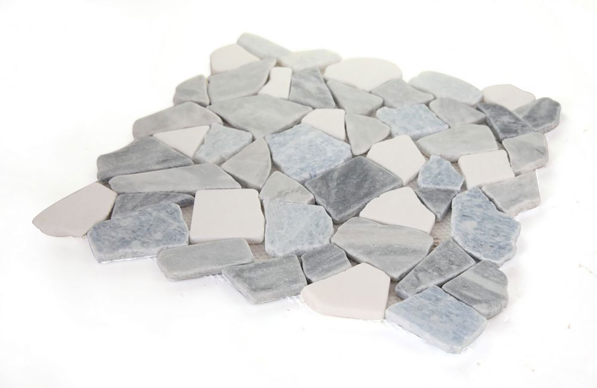 Pebble Marble Thassos and Caribe Quartzite - Crystal Ocean