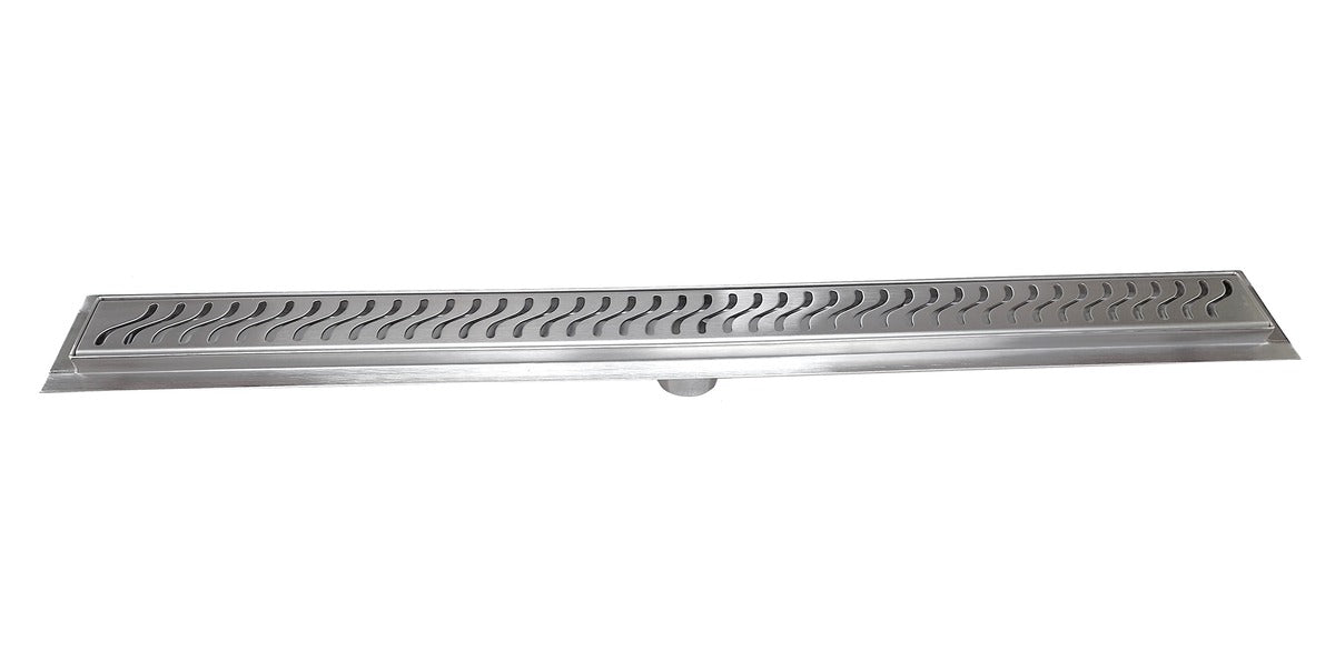 SereneDrains Linear Shower Drain Ocean Wave - Brushed 59