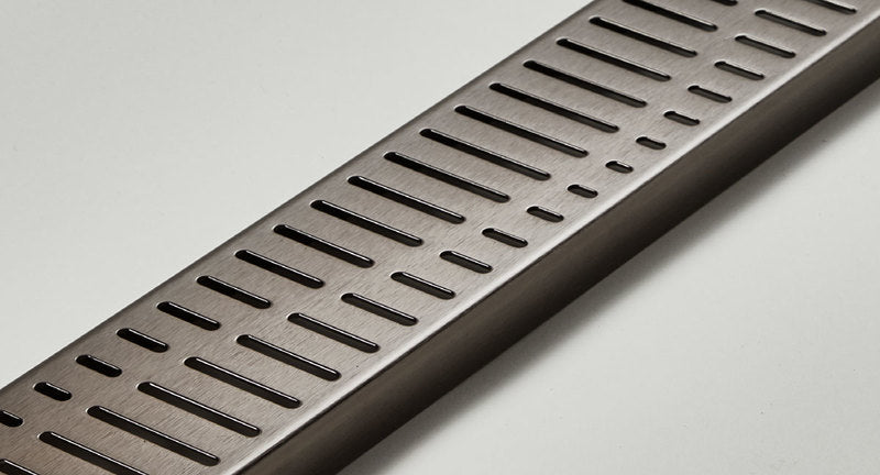Quartz Linear Shower Drain Wave - Black Nickel