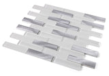 Mosaic Linear Aluminum with Glass - Silver and White