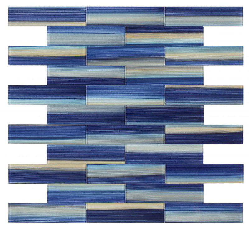 Black Forest Painted Glass Series 3 x 12 - Ocean Blue