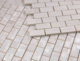 Tahitian Pearl - White Pearl Mosaic in Large Brick Pattern