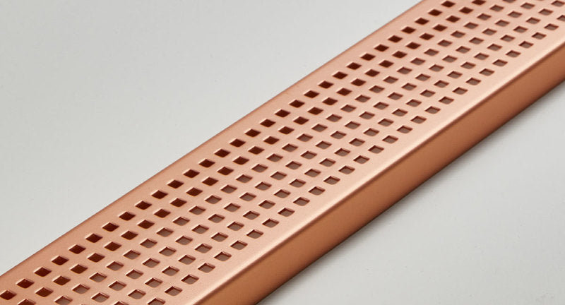 Quartz Linear Shower Drain Quadrato - Rose Gold