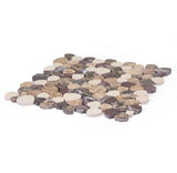 Marble Pebbles Mosaics Heart Shape - Coffee