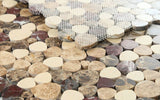 Marble Pebbles Mosaics Heart Shape - Coffee