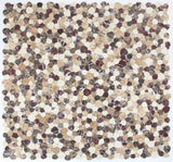Marble Pebbles Mosaics Heart Shape - Coffee