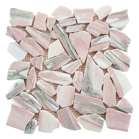 Pebble Marble Thassos and Caribe Quartzite - Rose