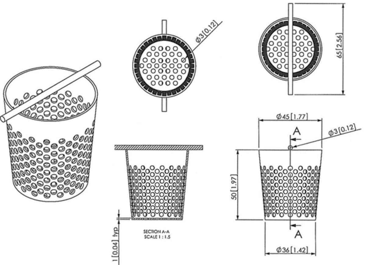 SereneDrains Hair Trap for Shower Drain Hair Catcher Basket Filter Strainer Brushed