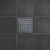 SereneDrains Square Shower Drain Traditional Square 6 Black