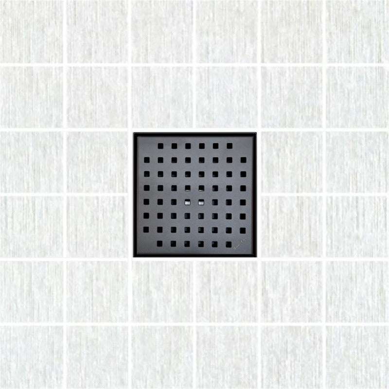 SereneDrains Square Shower Drain Traditional Square 6 Black