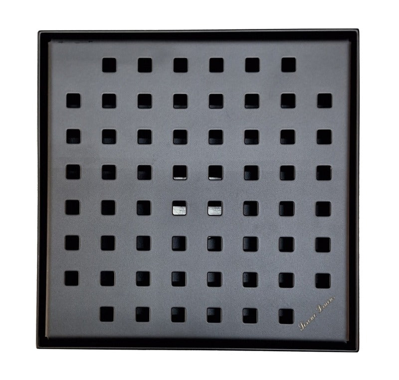 SereneDrains Square Shower Drain Traditional Square 6 Black