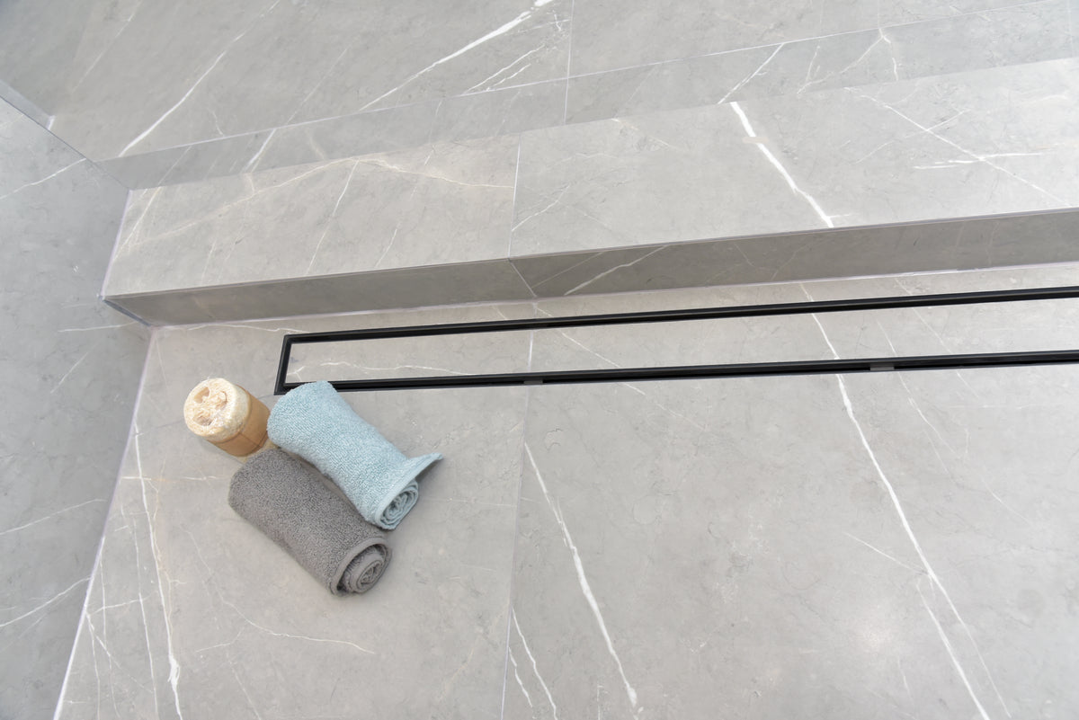 SereneDrains Linear Shower Drain Tile Insert Matte Black 47