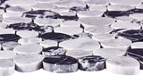 Marble Pebbles Mosaics Heart Shape - Black and White