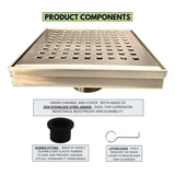 SereneDrains Square Shower Drain Traditional Square 6 Gold