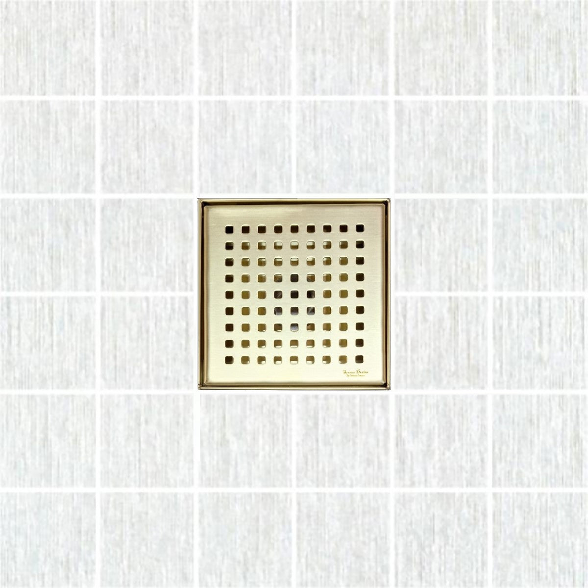 SereneDrains Square Shower Drain Traditional Square 6 Gold