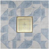SereneDrains Square Shower Drain Traditional Square 6 Gold