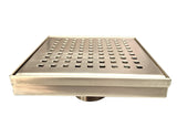 SereneDrains Square Shower Drain Traditional Square 6 Gold