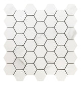 Mosaic Rectified Porcelain Calacatta Hexagon - Soft White