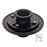 SereneDrains Cast Iron 4 Bolt Drain Base with Rubber Fitting