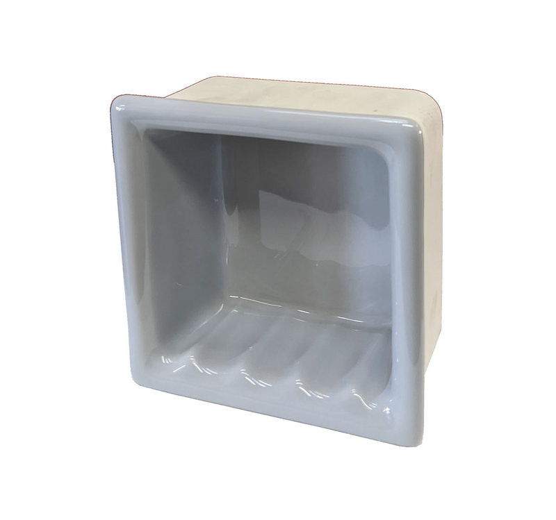 Recessed Soap Dish Porcelain 6 Grey Glossy