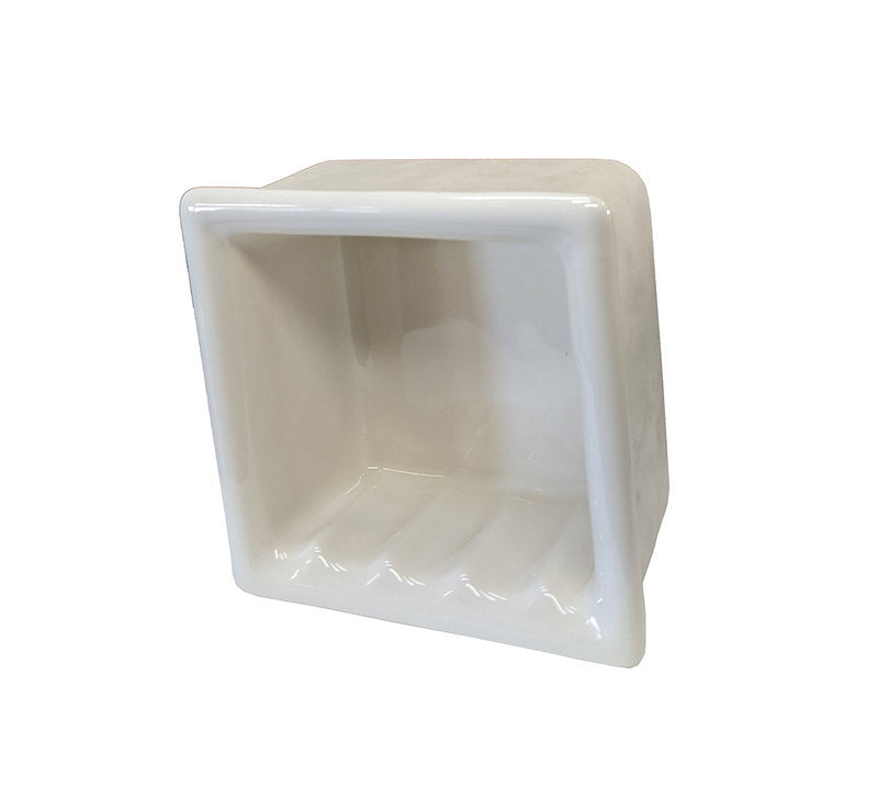 Recessed Soap Dish Porcelain 6 Ice White Glossy