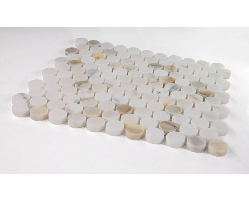 Mosaics Marble Penny Series - Calacatta White Gold