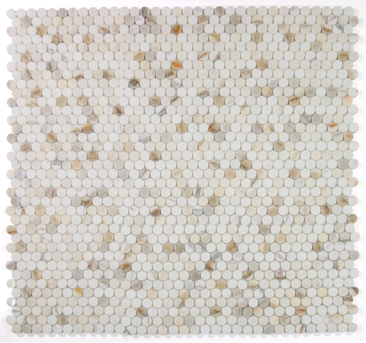 Mosaics Marble Penny Series - Calacatta White Gold
