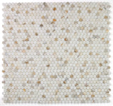Mosaics Marble Penny Series - Calacatta White Gold
