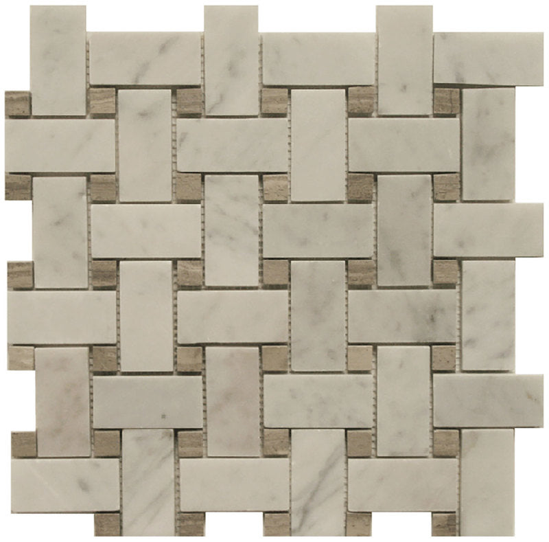 Daintree Exotic Mosaics Basketweave - Bianco Carrara Polished