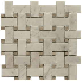 Daintree Exotic Mosaics Basketweave - Bianco Carrara Polished