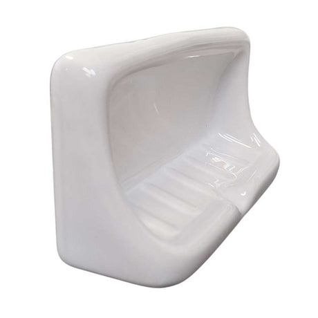 Ceramic Mini Soap Dish White Glossy Side View