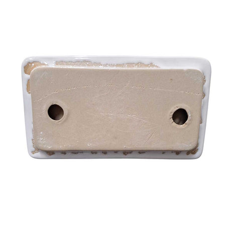 Ceramic Mini Soap Dish White Glossy Back Mounting View