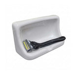 Ceramic mini soap dish with razor holder for bathroom shower