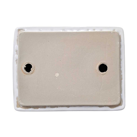Ceramic Toilet Paper Holder White Glossy Back View