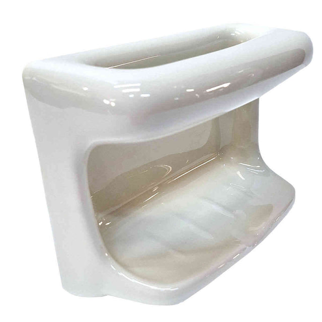 SereneDrains Ceramic Soap Dish Bar Holder Shower Wall Mount Tray - Almond Glossy